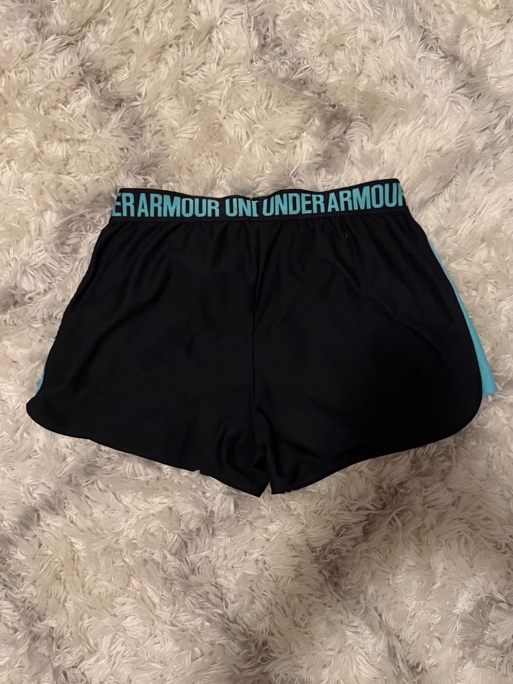 Under Armour Black & Aqua Women's Athletic Running Shorts - Picture 3 of 4